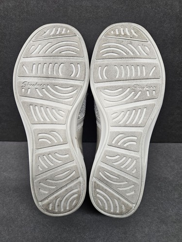 Scarpe comode slip on SKECHERS Arya Shine And Glow da donna taglia 7,5 M grigio argento - Foto 6 di 7