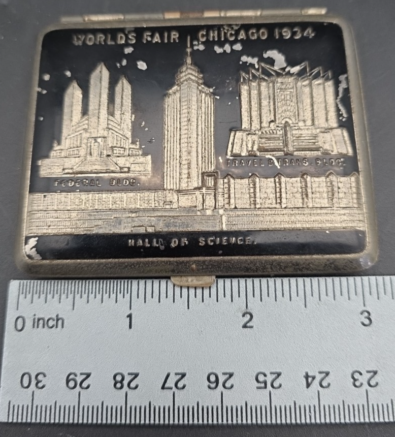 chicago bears cigarette case Vintage Versatile Case, Mini Metal Cigarette for 85mm 3.74 Inch King Size 12 Capacity, Sturdy Double Sided Wallets Pocket Card Holder Retro Golden for Birthday Christmas Valentine's Day VINTAGE 1934 Worlds Fair Chicago