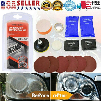 #ad #ad Car Headlight Lens Restoration Repair Kit Polishing Cleaner Cleaning Tools $8.99