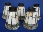 5 Vintage Slag Glass Arts Crafts Tiffany Style 5.5" Tall Lamp Shade 1 Cracked