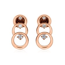 Spectrum Dangle Earrings Round Lab-Grown Diamond 9k Rose Gold Drop Jewelry