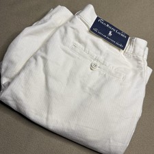 NWT VINTAGE Polo Ralph Lauren Shorts Mens 30 White Fatigue Herringbone Chino