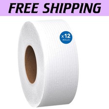Commercial 2-Ply Jumbo Toilet Tissue - 12 Rolls, Non-Perforated, 1,000' Per Roll