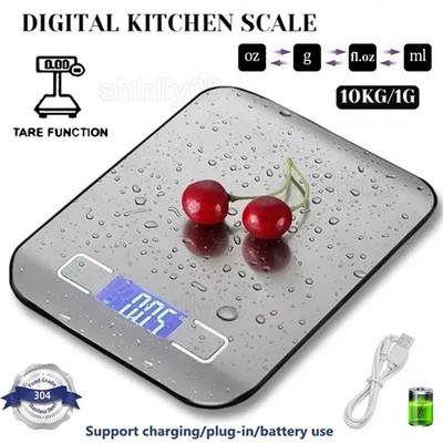 DIGITALE ELEKTRONISCHE KÜCHE HAUSHALT WAAGE LEBENSMITTEL KOCHWAAGE 10 KG STAHL
