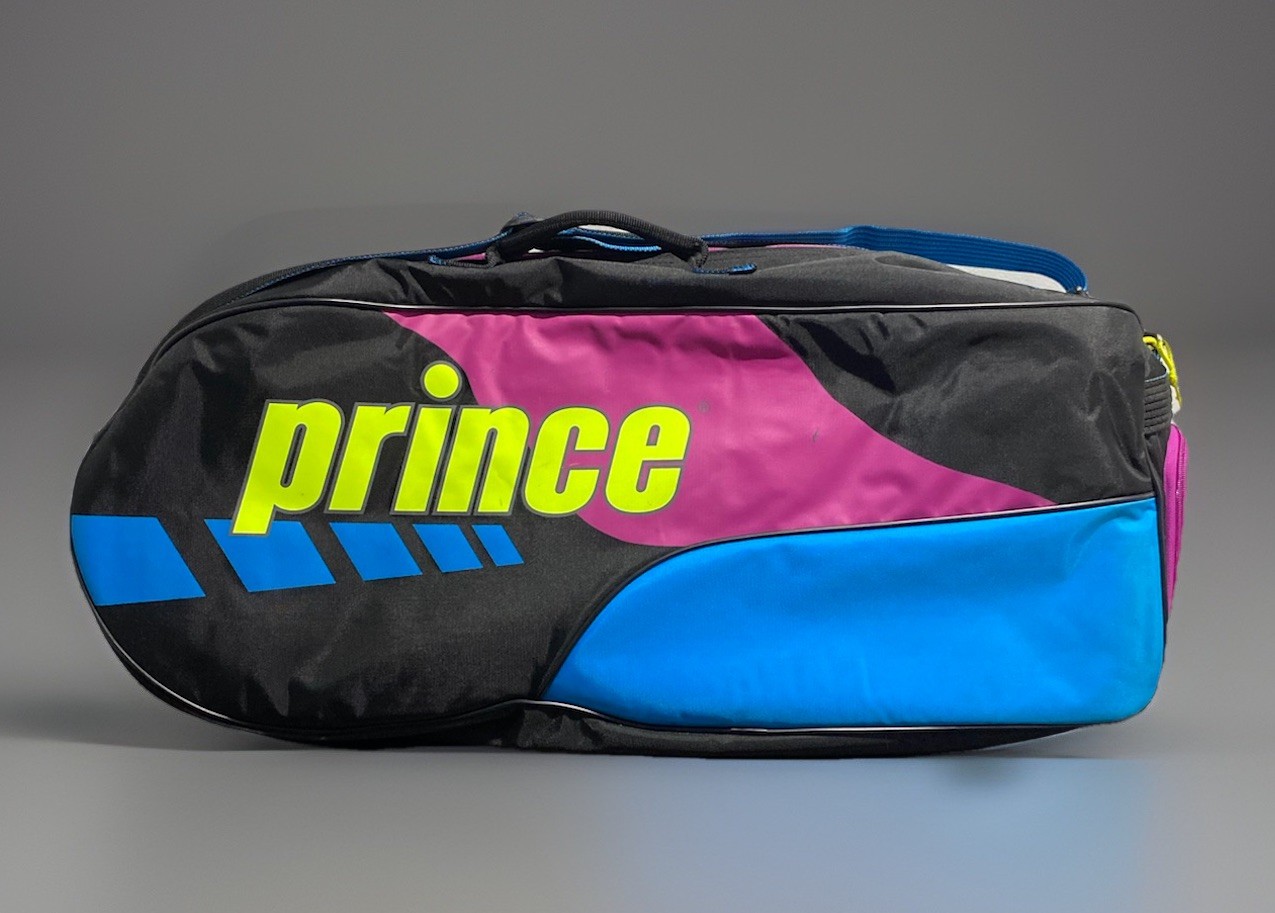 Vintage Retro PRINCE Tennis Racquet Racket Bag Carry Case Purlple Black Neon Ylw