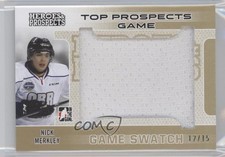 2014 ITG Heroes and Prospects Top Game Used Jersey Gold 12/15 Nick Merkley 1p0
