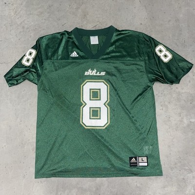 Adidas USF Bulls #8 Green Jersey Adult Large Vintage Y2K South Florida