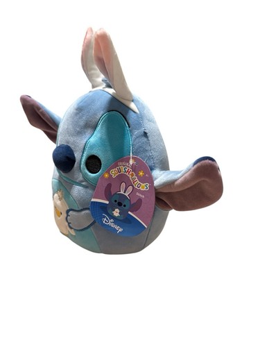 Squishmallow Kellytoy Plush Disney Stitch with Bunny Ears 8" Easter 2024 NWT - Picture 3 of 9