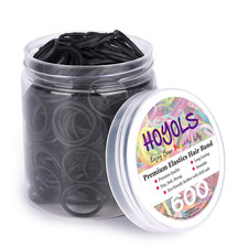 Black Rubber Bands for Hair, 600 Pcs, 3/4 Inch Hair Ties  Small Elastics with S