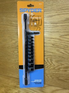 Spyder 11-Piece 1/4-Inch Drive SAE Shallow Impact Socket Set with Adapter, 19713