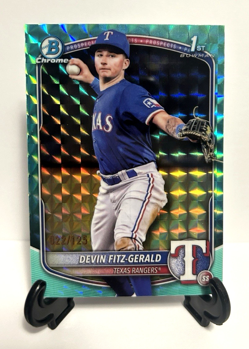 2025 Bowman Chrome Devin Fitz-Gerald 1st Bowman Prospect -Aqua Geometric /125