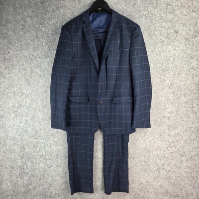Connor Blazer Pants Suit Jacket Mens 42 / 33 Slim / Medium Blue Check 12674