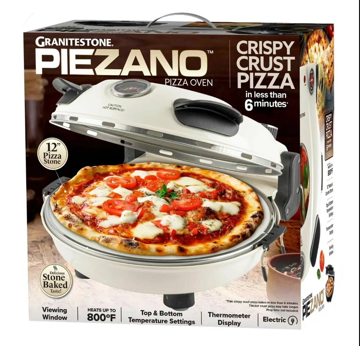 PIEZANO Crispy Crust Pizza Oven Electric Pizza Indoor Oven New Free Shipping
Opens in a new window o