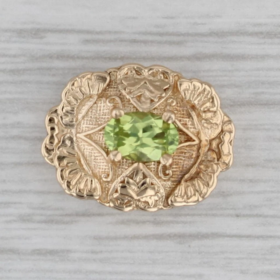 Richard Glatter 0.50ct Peridot Slide Bracelet Charm 14k Yellow Gold Vintage - Image 4 of 4