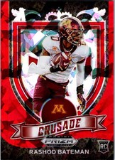 2021 Panini Prizm Draft Picks Collegiate #166 Rashod Bateman Red Ice