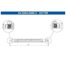 2x Bremsschlauch 24528889 hinten für Porsche Cayenne 92A 9PA
