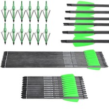 Frecce Carbonio 7,5" 15" Mini Arco Bulloni Punta Vite 100Gr Arco Tiro con l'Arco Caccia Tiro