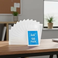 100 Pack 4" x 6" Heavy Duty Clear Reclosable Bags - Eco-Friendly Zipper Storage