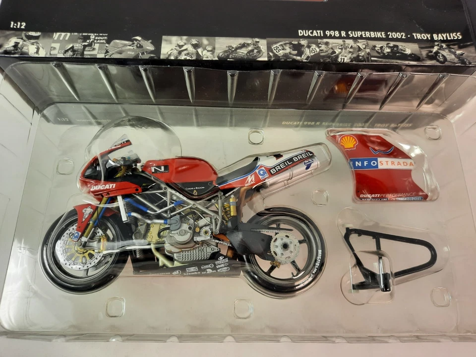 Minichamps Ducati 998 R Troy Bayliss Superbike WSB 2002 1/12 122021201 - Immagine 2 di 4