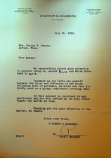 O'Connor  Goldberg Letterhead Chicago July 26 1920 Shoes