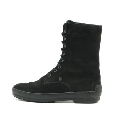Tod's Damen Schnürboot Boots Schwarz Wildleder Sohle Stiefeletten EU 38