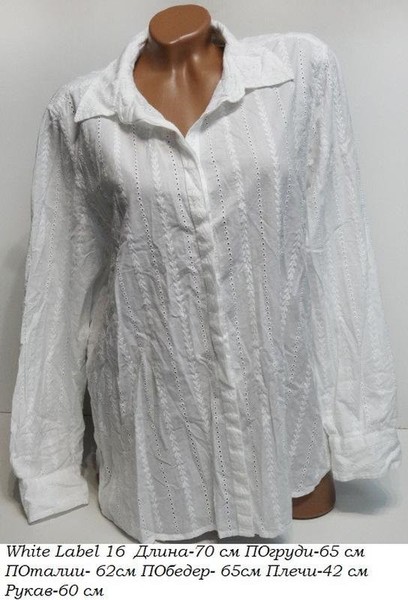 Women White Label Shirt White Cotton 40 / L / 48
