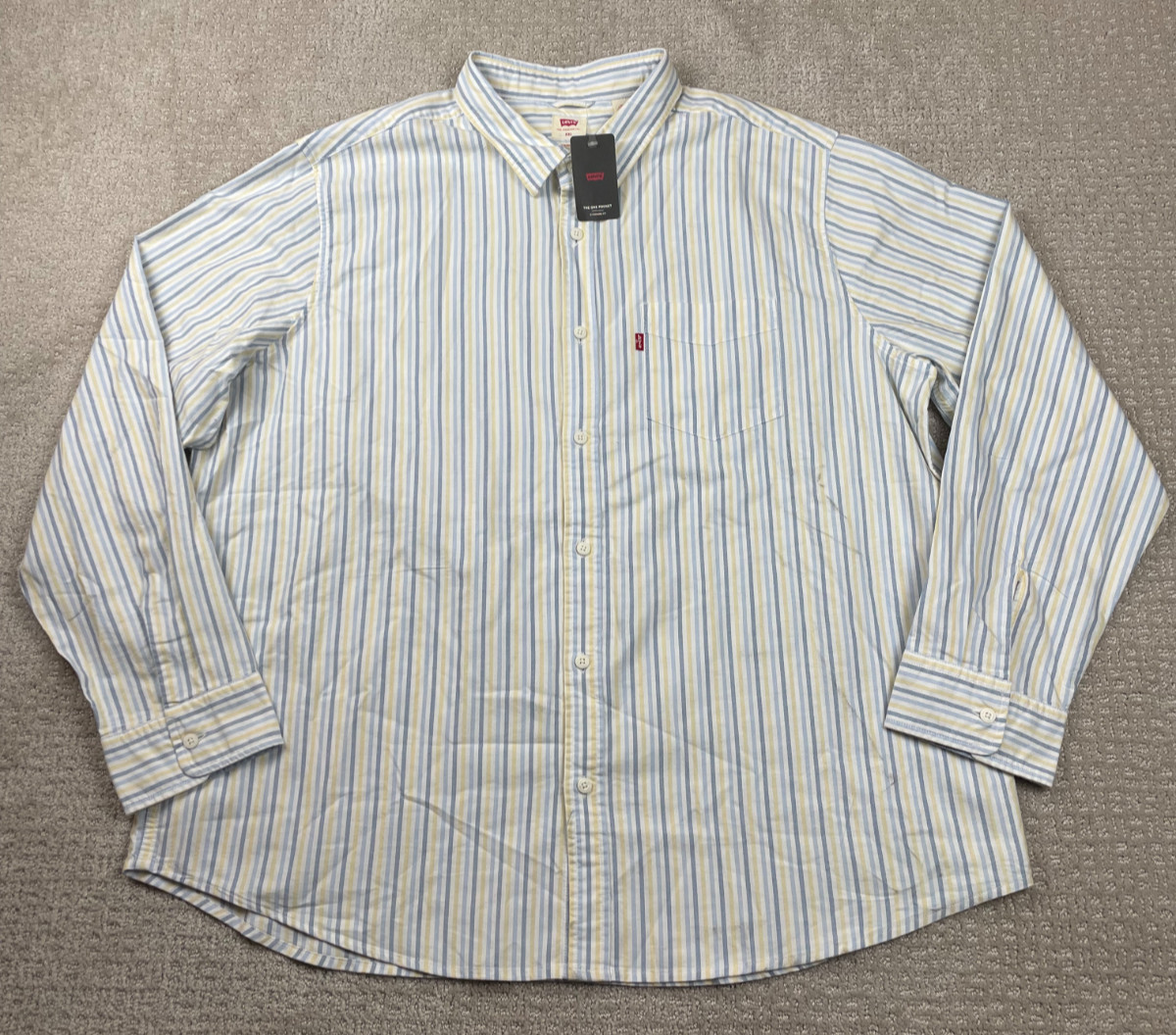 NWT Levis Shirt Mens Size 2XL The One Pocket Standard Striped Button Up Cotton