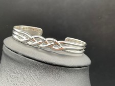 Unisex Sterling Silver Celtic Cuff Bangle Brand New 