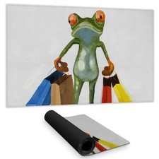Begin Home Decor C1DM1424LUPXAR 14 x 24 in. Funny Frog Desk Mat - Aquatic Ani...