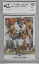2018 Leaf Rookie Star Baker Mayfield #01 BCCG 10 – Mint or Better RC