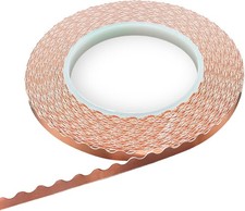 Black Backed 1/4 Inch Scalloped Copper Foil Tape for Stained Glass DIY Handic...