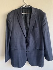 Brooks Brothers 1818 Regent Drago Wool Suit Jacket 46R Gray Blue Plaid Blazer