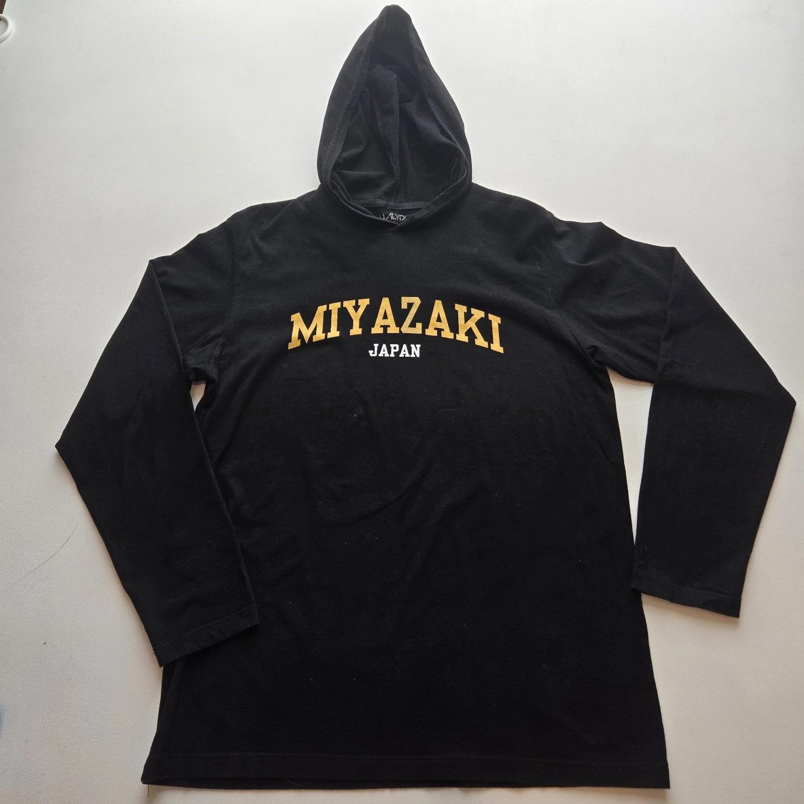 HALYPO Miyazaki Japan Travel Hoodie Black Graphic Pullover Long Sleeve Women's L