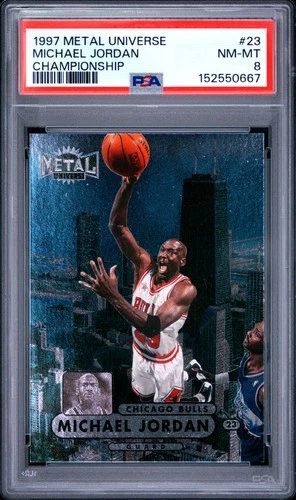 1997 FLEER METAL UNIVERSE CHAMPIONSHIP #23 MICHAEL JORDAN PSA 8