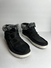 Hey Dude Eloise Boots Women  s Size 9 EU 49 Black Shoes Faux Fur Winter Lace Up