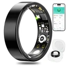 Waterproof Fitness, Sleep, Health Tracker Ceramic Black Smart Ring Sz 13 SEALED