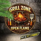 BBQ Area Wall Decor Black Gold 8x12 Vintage Metal Tin Sign