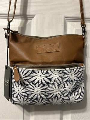 Myra Crossbody Bag NEW Cotton Blue White Denim Bohemian Hippy Beachy