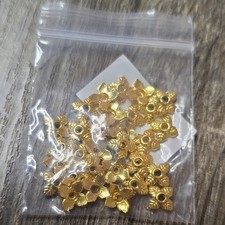 Gold Plated Metal Flower Bead Caps for Jewelry Making, Gold Tone Pack