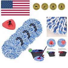 4 Pack Spin Mop Replacement Heads Microfiber Mop Refills Compatible with 2 Ta...