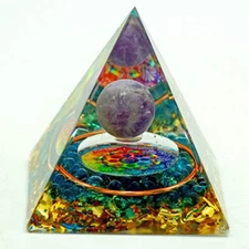 Purple Globe Orgonite Pyramids