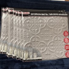 13 Gray Plastic Self-Adhesive Wall Tiles 12" x 12" Kitchen and Bath