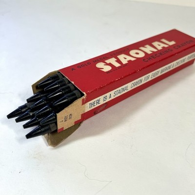 STAONAL BINNEY & SMITH CHECKING CRAYONS CT Special Black 6'' Box-12 New Old Stock