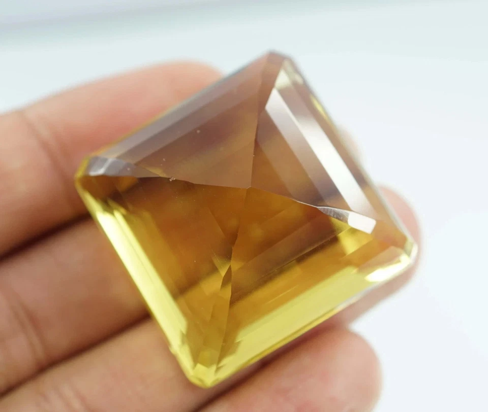 Natural Certified 143 Ct Radiant Cut Yellow Citrine Brazilian Loose Gemstone - Image 4 of 4