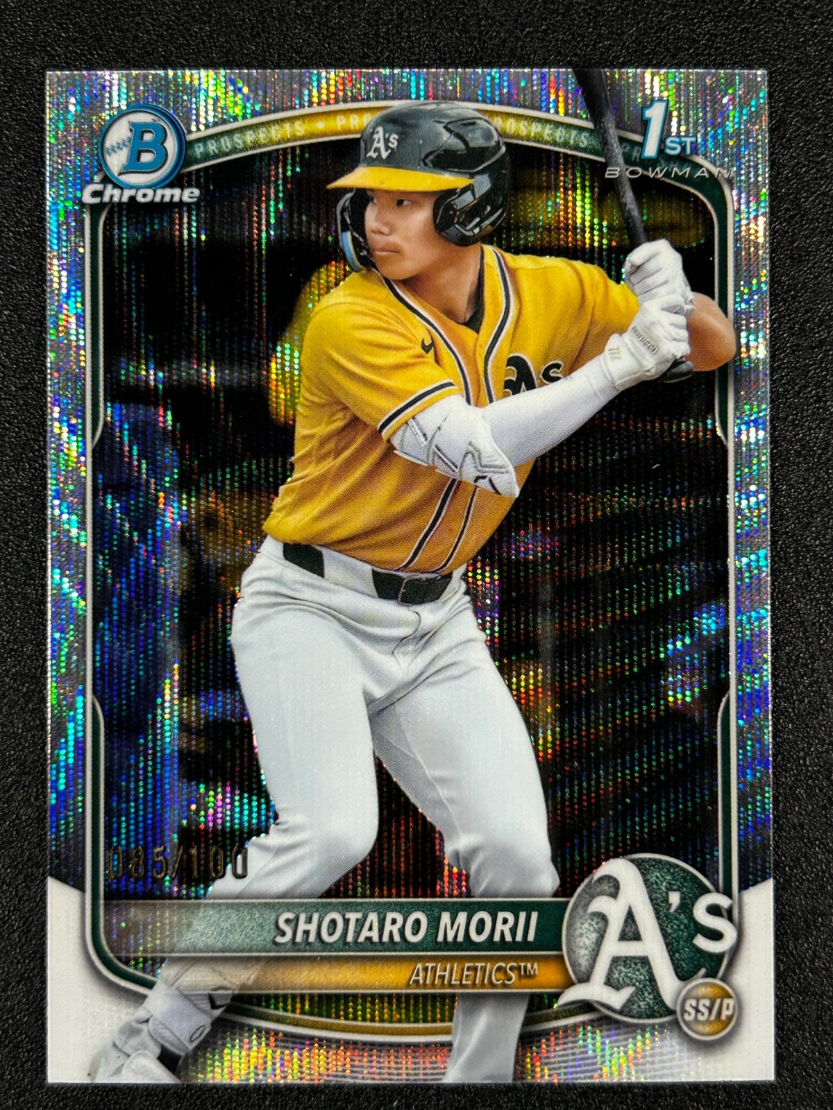 Shotaro Morii 2025 Bowman Chrome 1st Wave Refractor 85/100 ATHLETICS #BCP-170