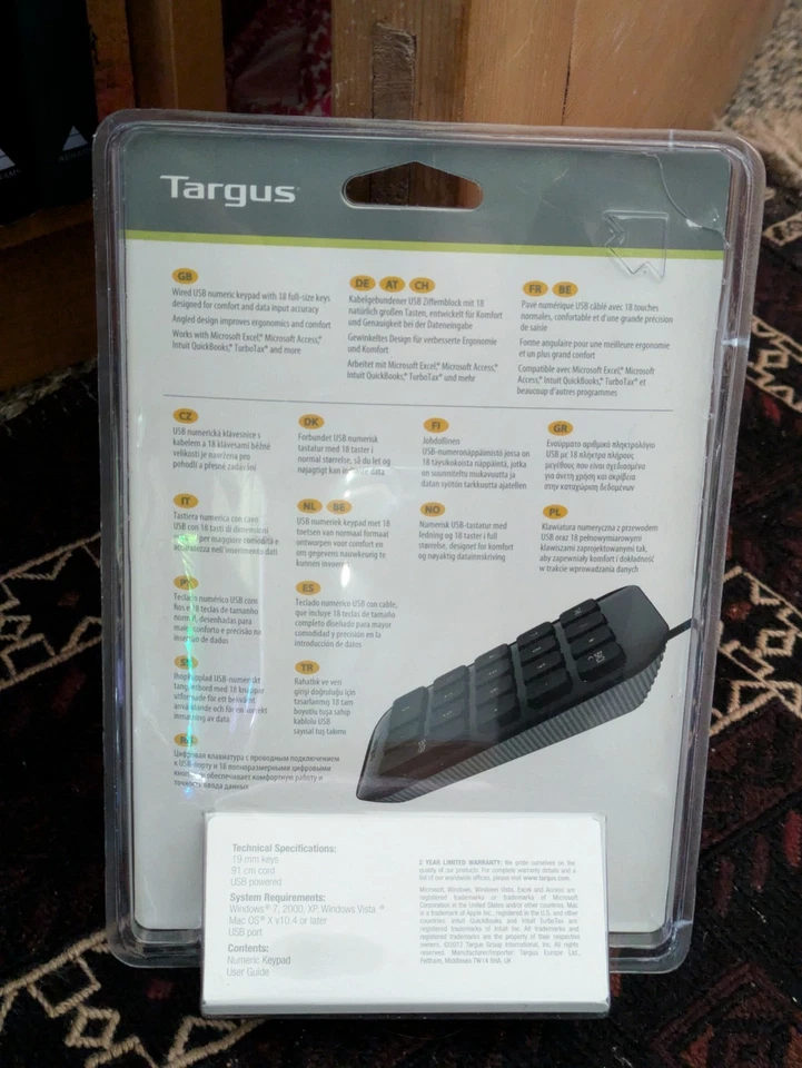 Targus AKP10EU USB Numerical Keypad | new & unused | Windows & Mac compatible - Image 2 of 2
