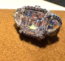 Judith Ripka Sterling Silver Diamonique Ring sz 6