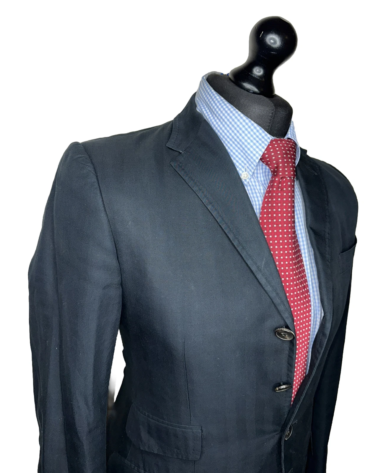 GUCCI GIACCA BLAZER DI DESIGN LUSSO 100% COTONE BLU NAVY SARTORIALE VESTIBILITÀ: 36R