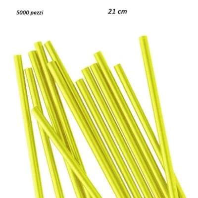 5000 Cannucce gialle in plastica per alimenti monouso cocktail bar 21cm Ø 7mm