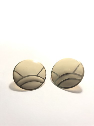 Vintage Woman’s Round Gold Tone Earrings W/ White Enamel-1” -Post Back. - Picture 11 of 17